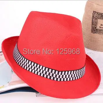 Новинка, 10 шт./лот, модная Мужская/Женская одноцветная Шляпа Fedora jazz, Повседневная шляпа, 12 цветов