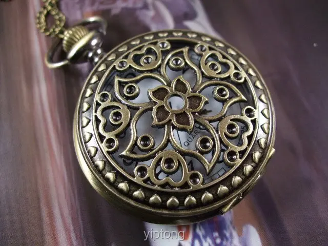 2012 Лидер продаж дамы мужские New Victorian пять листья цветы Карманные часы Цепочки и ожерелья цепь wp517