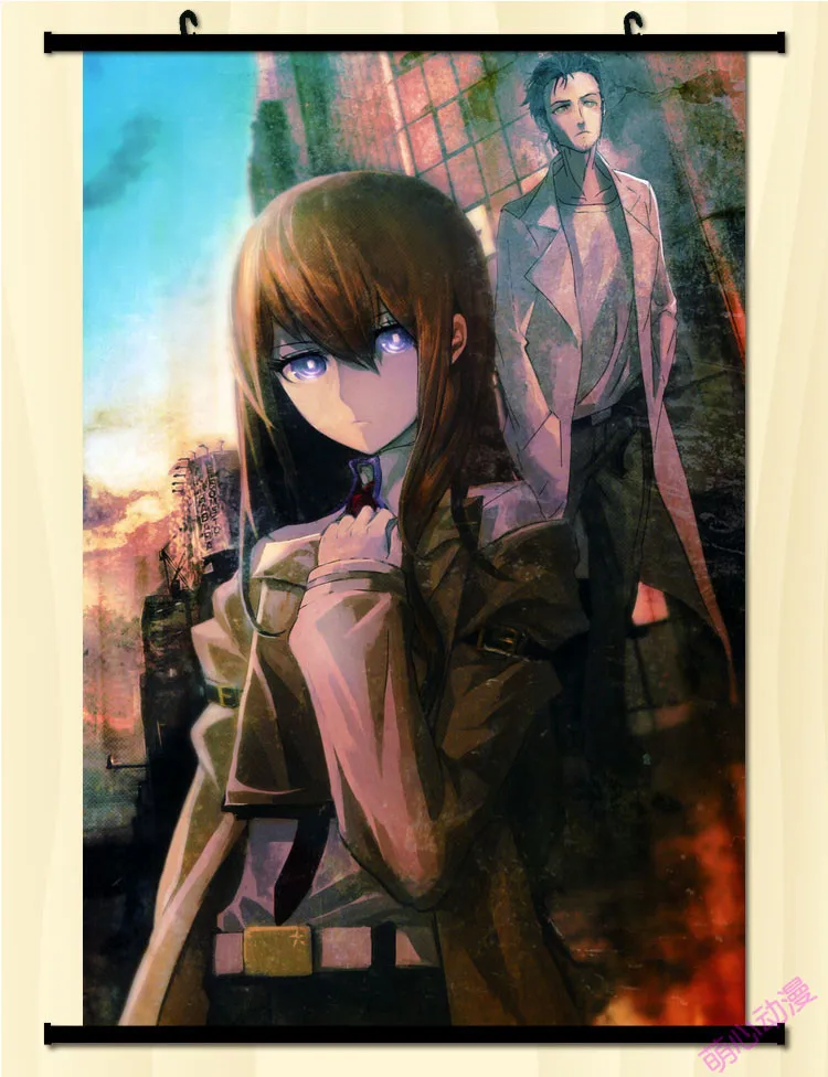 Steins; Gate макисэ курису домашний декор аниме японский плакат стены прокрутки Лидер продаж C004