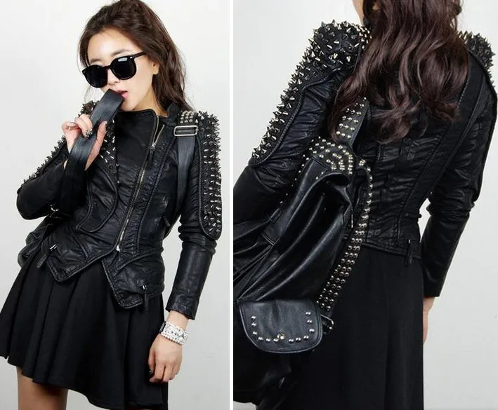 punk leather jacket outerwear