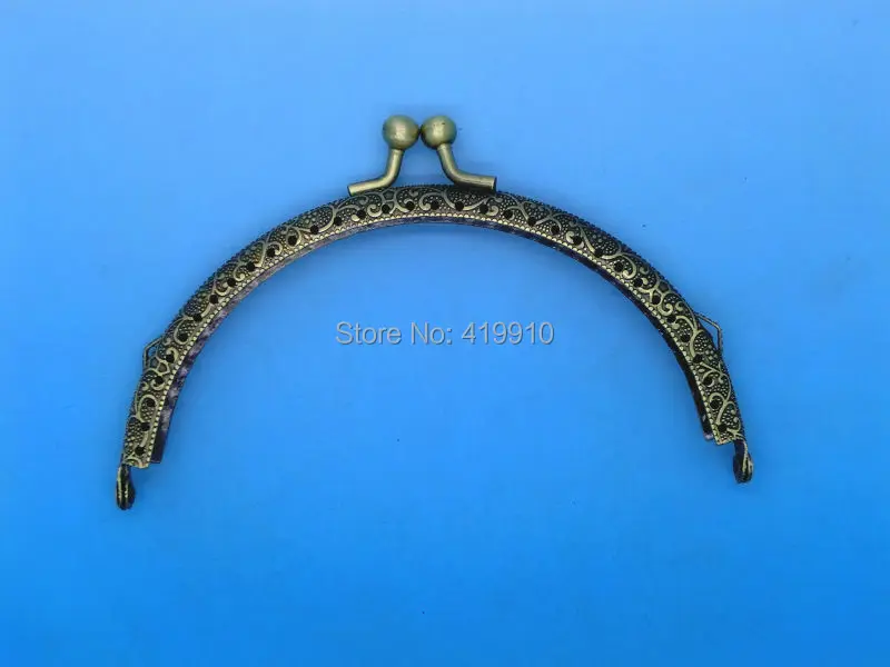 Shipping-2PC, металлическая рамка, застежка для кошелька, сумка с замком, ручка DIY, ручная работа, античная бронза, Heart13.5x8cm, J2596