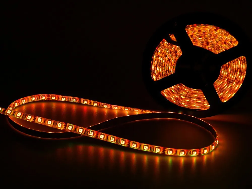 5 м/roll 150 LED RGB SMD 5050 Гибкая Нет Водонепроницаемый светодиодные полосы света with44key ИК-пульт и 3A 12 В адаптер для украшения дома