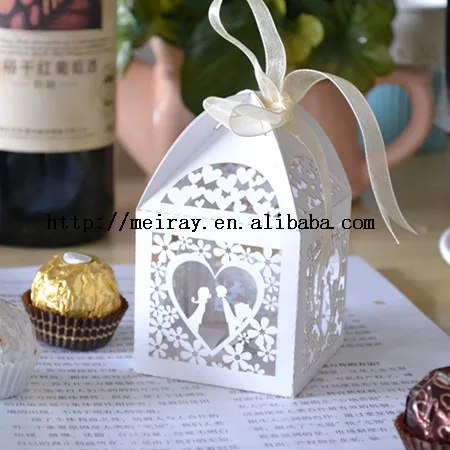 paper packaging for wedding event and party supply, laser cut candy box chocolate sweet personalized