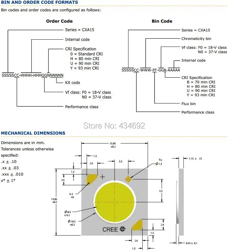 Cree XLamp CXA1507 CXA 1507 EasyWhite белый 5000K теплый белый 3000K COB CXA1507 светодиодный светильник