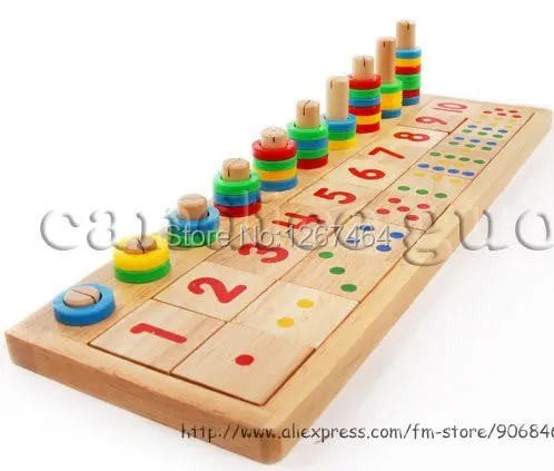 Candice guo! New arrival high quality hot sale educational wooden toy colorful math board toy baby early learning 1pc