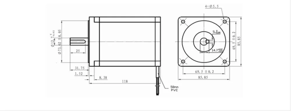 Leadshine 2-фазный шаговый двигатель 86HS85 CNC NEMA 34 motor run 1,8 Шаговый угол Holding токе 8,5 нм системы ЧПУ двигатель