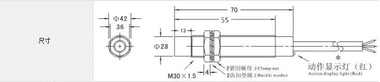 LJ30A3-20-Z/BX 20 мм три провода DC NPN нормально открытым M30