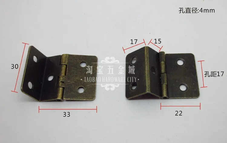 30 шт. мини три открытых шарнира античные бронзовые стержни шарнир Искусство и ремесла шарнир 30X33 с 1 мм