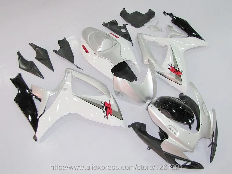 Инъекции серебро полный обтекатель для SUZUKI GSXR600 750 GSXR600 GSXR750 GSX-R600 750 K6 06 07 2006 2007 средства ухода за кожей комплект