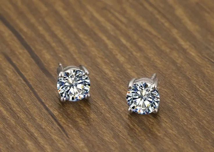 Роскошное предложение женитьбы серьги, 1 ct подушечки высокого качества запонка SONA серьги для женщин, серебро камень серьги