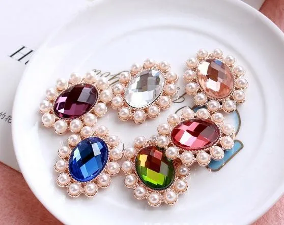 Кристалл buttons200PCS 25*20 мм металлическая кнопка со стразами/жемчужные кнопки свадебное украшение, Скрапбукинг Салфетка кольцо аксессуары