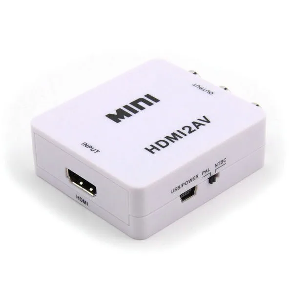 10 шт./лот Мини HD видео конвертер HDMI К AV/CVBS L/R видеоадаптер HDMI для CVBS + аудио Поддержка NTSC и PAL Выход