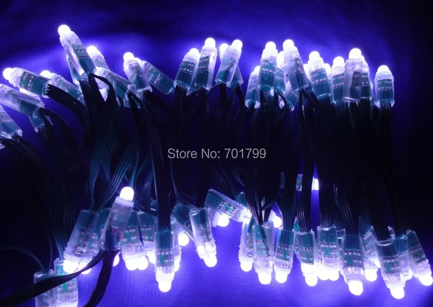 Зеленый провод IP68 DC12V вход 12 мм сквозное отверстие LED RGB дампа узел; 100 шт. строку; С 13.5 мм 4 core черный косичка на обоих концах