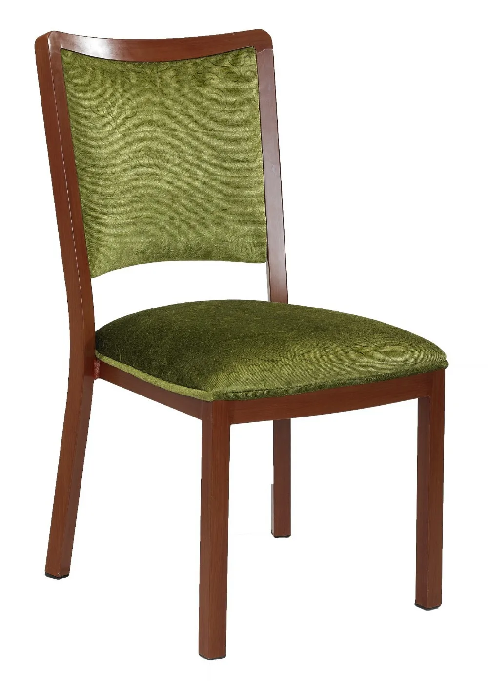 Стекируемые текстура древесины Алюминий стул банкета, прочная ткань с высокой стойкостью к истиранию, удобные