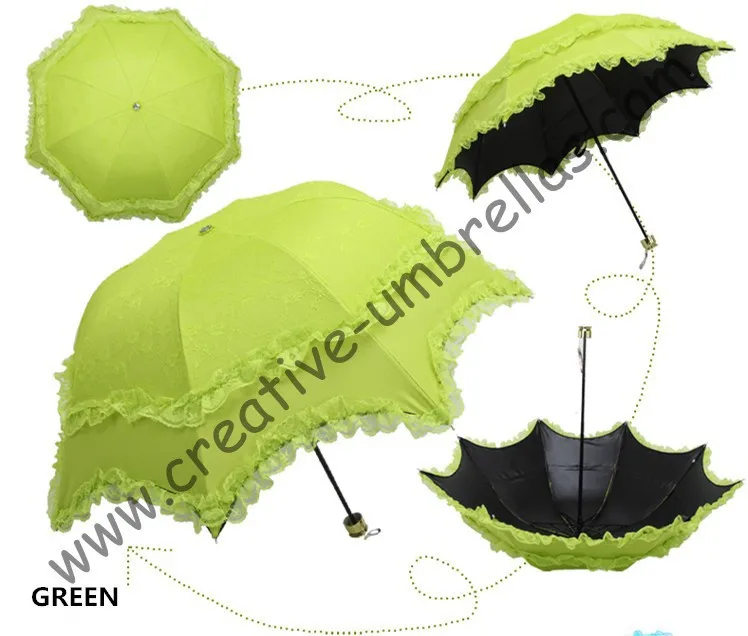 Принцесса зонты, 100% солнцезащитный крем, UPF> 50 +, ladies'parasol, 8 К ребра, черный серебряное покрытие, карман зонтик, УФ-защита, арочные завязки