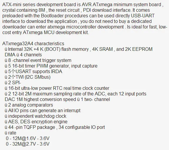 Плата mini-ATX atxmega32A4 IO Плата USB интерфейс tf-карта