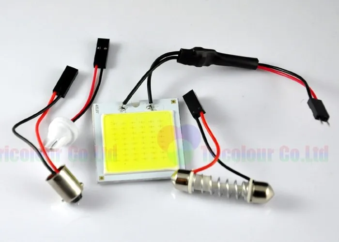 Autoec 100x автомобилей плафон 48 SMD чипов COB LED Купол Панель свет с T10 BA9S гирлянда адаптер# ll27
