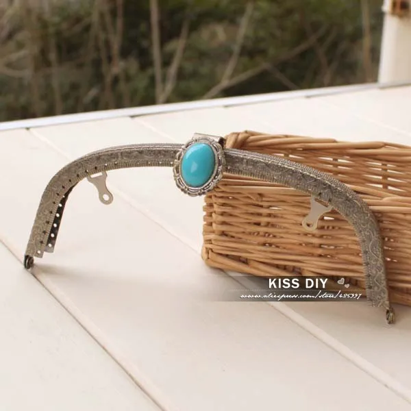 5 шт./лот DIY 16.5 см со стразами Античная бронзовая Барельеф Цветок Металл Кошелек Рамки Ручка для сумки Вышивание Craft Tailor