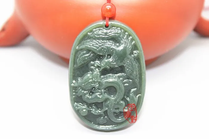 Природный Хотан нефрита в чрезвычайно удачи для пакеты почте Longfeng кулон jade Longfeng