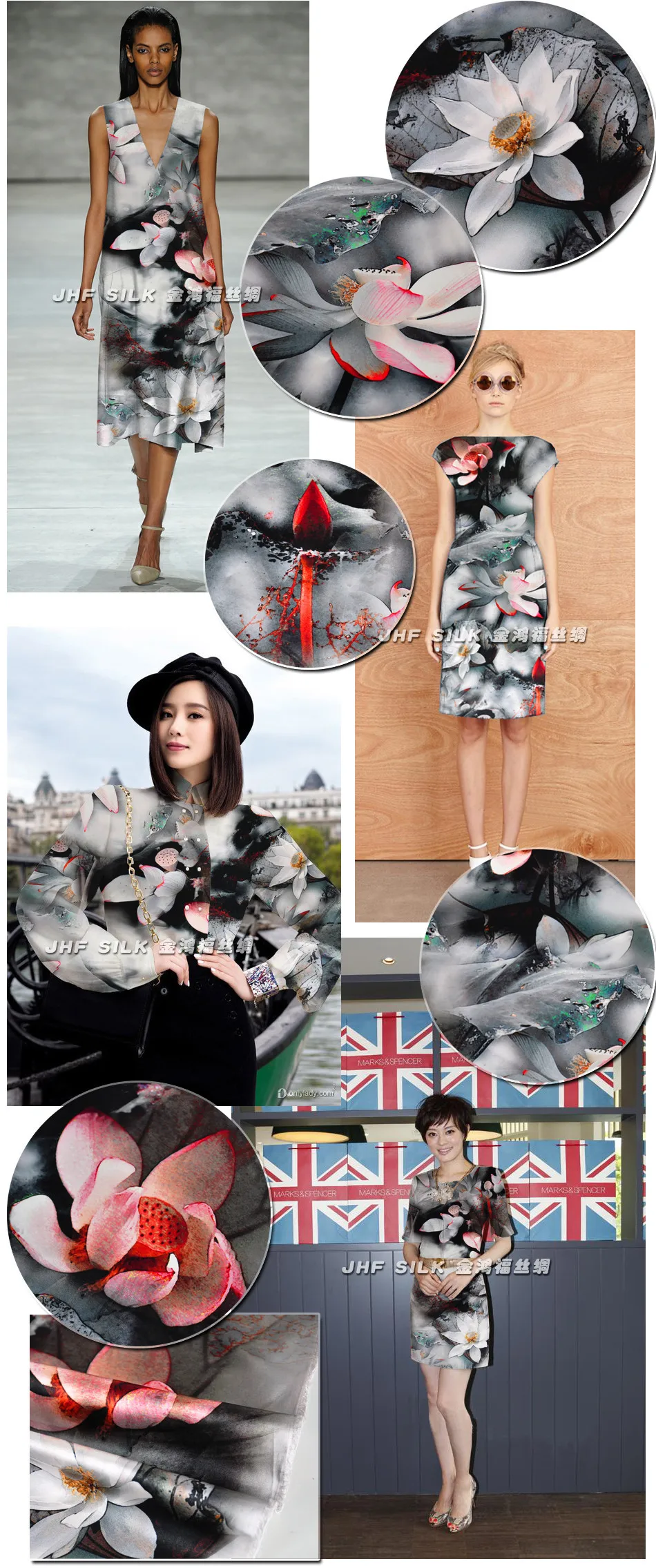Изящные шелковые ткани Qipao платье китайские Hanfu струйных стрейч атласа