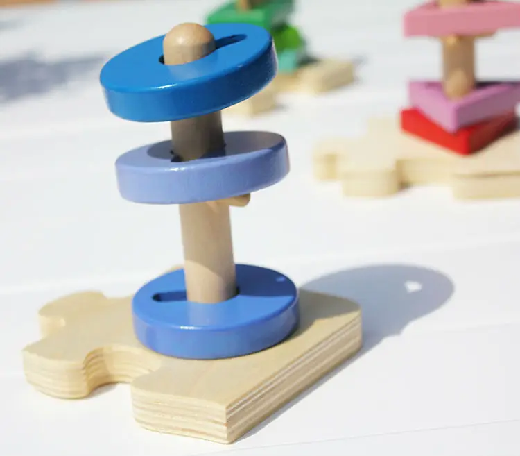 Бесплатная доставка Геометрия столб блоки игрушки Классические Четыре Столбца разведки установить колонки детские развивающие игрушки