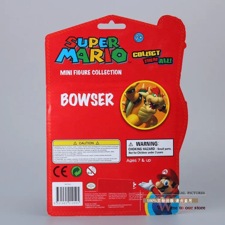 Super Mario Bros Bowser ПВХ фигурка Коллекционная модель игрушки куклы 3," 9 см Новинка в розничной упаковке SMFG216