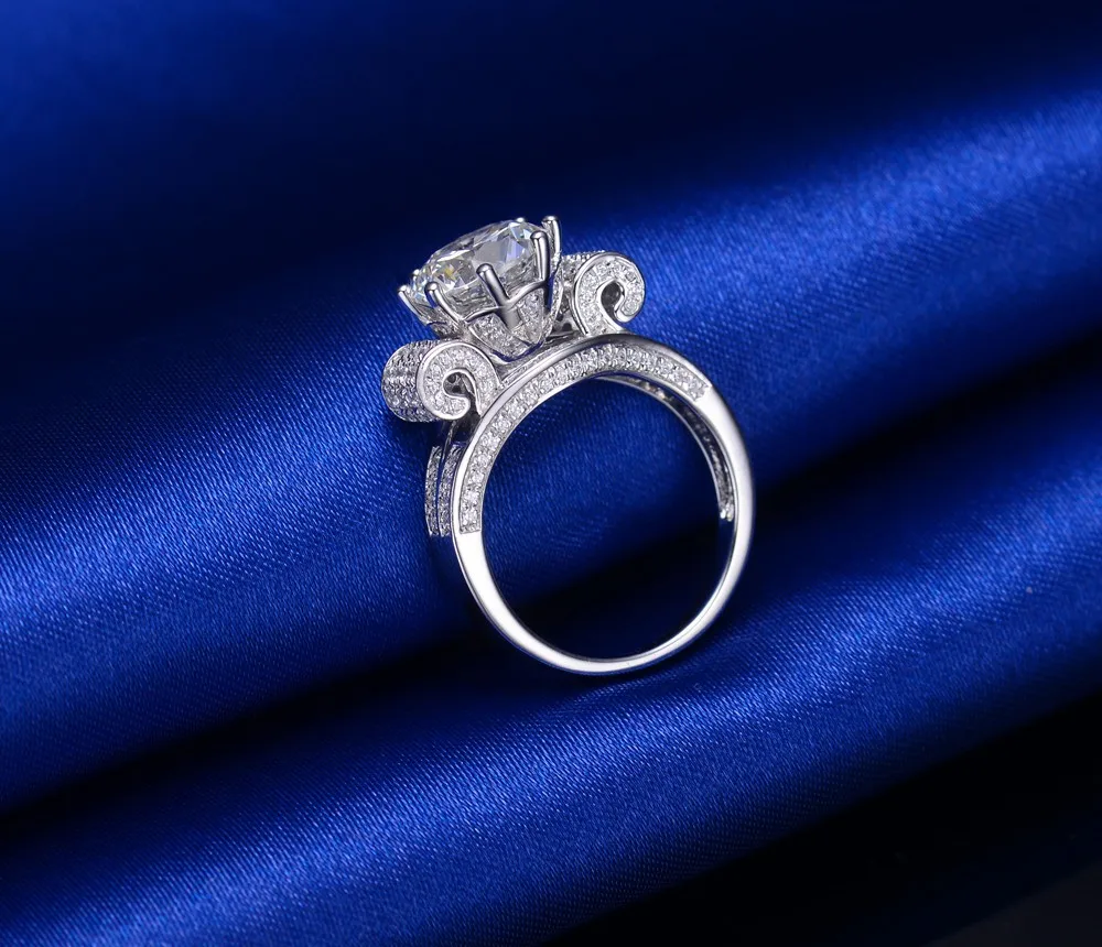 Королевский дизайнер 3Ct классические Stlye алмазные полосы для женщин Изысканные оригинальные украшения 925 серебро женское кольцо