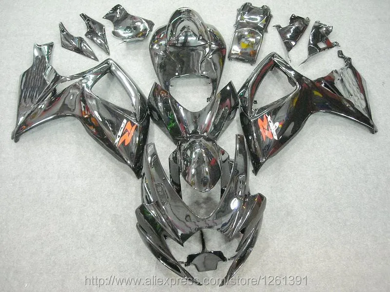 ВПРЫСКА Черный обтекателя комплект для SUZUKI GSXR600 750 06 07 GSXR600 750 2006 2007 GSXR600 GSXR750 GSXR600 750 K6 06 07