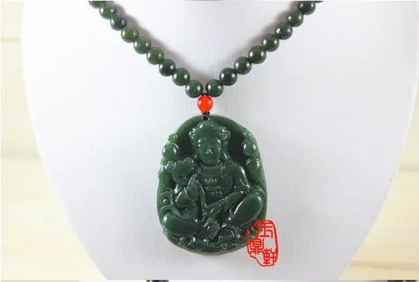 Xinjiang hetian jade pendant guan Yin Кулон пакет почта отправлено ожерелье мужской домашний экран