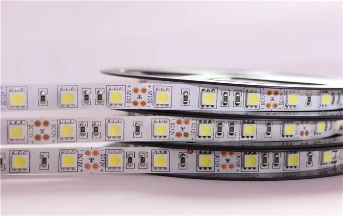 Светодиодный полосы 5050 SMD 12 В гибкий светодиодный светильник 60 Светодиодный/м, 5 м 300 светодиодный, белый, теплый белый, голубой, зеленый, красный, черный, желтый, розовый, желтый