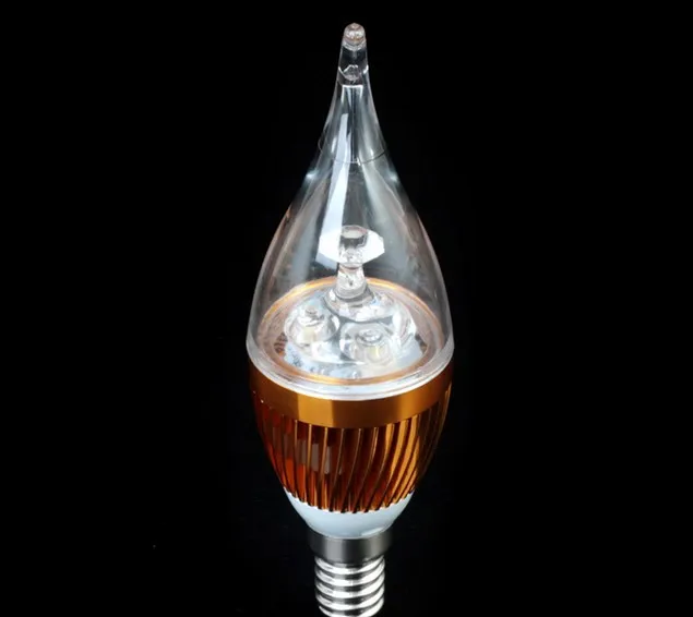 Высокое качество 3 Вт свет свечи 90-260 В 270lm Алюминий Materail 3 года гарантии E14 LED мерцания пламя свечи, лампы
