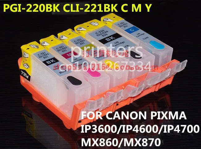 PGI-220 CLI-221 перезаправляемый картридж для canon PIXMA MP550/MP560/MP620/MP620B/MP630/MP640 IP3600 IP4600 IP4700 MX860 MX870