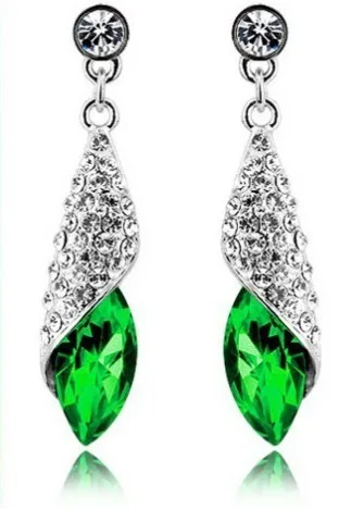 Pendientes Brincos Роскошные Длинные Diamante Серебряный Красный Кристалл серьги Красный горный хрусталь украшения