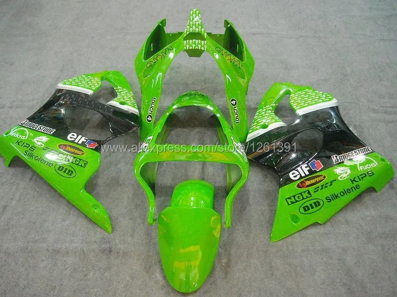 Цвета: зеленый, черный комплект обтекателей для KAWASAKI NINJA ZX9R 00-03 ZX 9R 00 01 02 03 ZX-9R 9 R 2000 2001 2000-2003# sjhd7 Бесплатный заказ