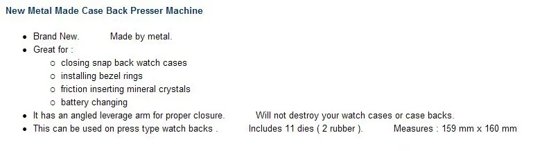 Хрустальный пресс-инструмент для часов, чехол для задней панели часов, ободок, регулируемый пресс, плоскогубцы с 11 штампами