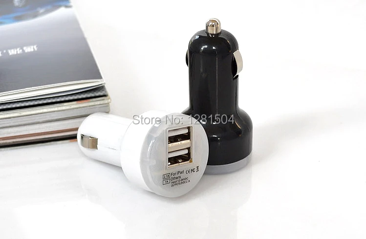 Двойной зарядное устройство USB мини зарядное устройство с двумя USB 2-Порты и разъёмы адаптер зарядного устройства для автомобиля для iphone/ipad 500 штук/лот