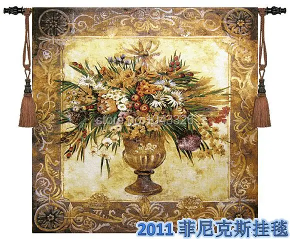 134*134 см Бельгия Тоскана цветок в горшках жаккардовая ткань Картина гобелен гобелены настенные фрески гобелены pt-59