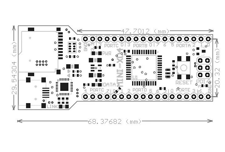 Плата mini-ATX atxmega32A4 IO Плата USB интерфейс tf-карта