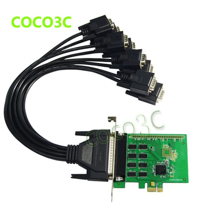 8 портов серийный PCI Express с веером кабеля pci-e до нескольких RS232 DB9 портов преобразователя промышленных i/o карты