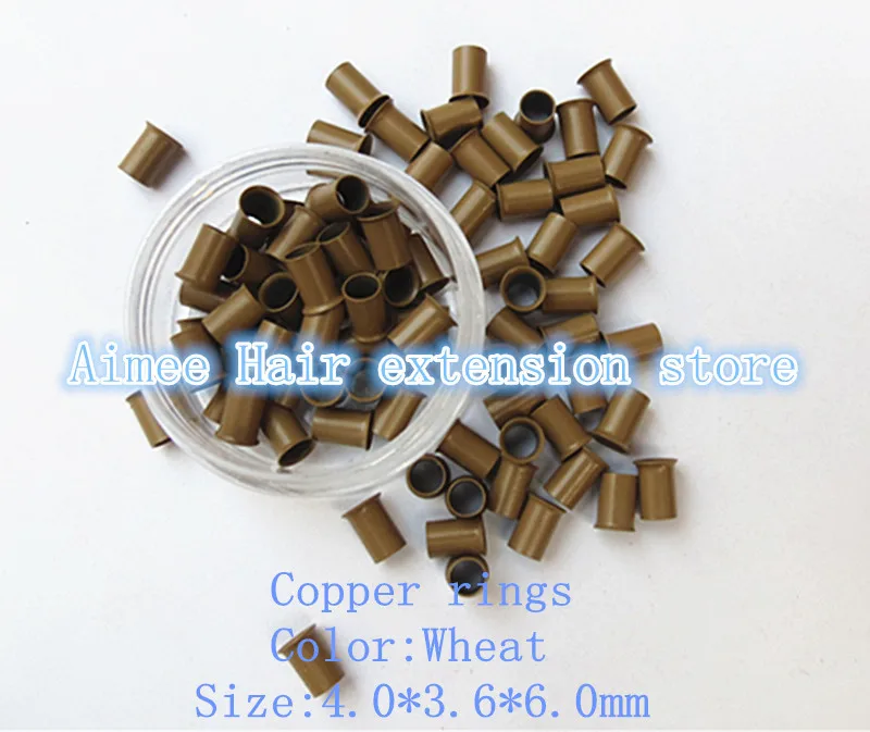 4,0*3,6*6.0mm15# Burgundy1000pcs/уп медные развальцованные кольцо легко замки/медная трубка на микро-петлях, проволочных гвоздей/шарик для необрезанные волосы для наращивания