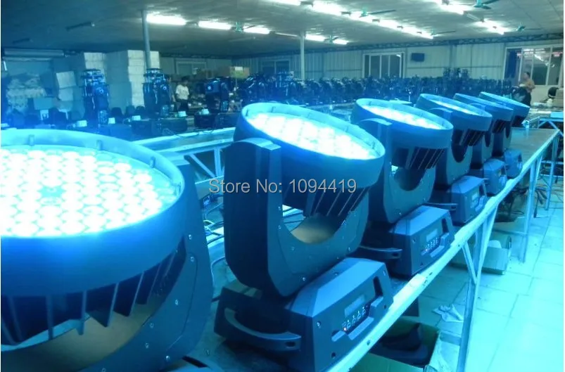8 огней+ 2 дорожный корпус 108*3 Вт RGBW Quad dmx led moving head wash 108 шт. 3 Вт сценическое освещение