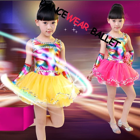 DB35004 Children Fashion Colorful Shinny Dance Costumes-1