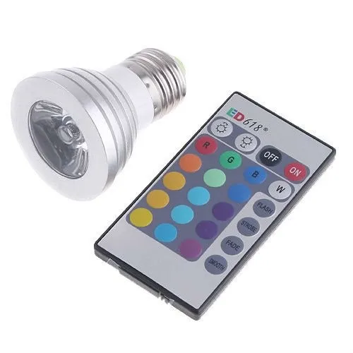E27 E14 GU10 3 Вт 85 В ~ 265 В RGB 16 Цвет светодиодные фары лампочки с ИК пульт дистанционного управления Новое поступление