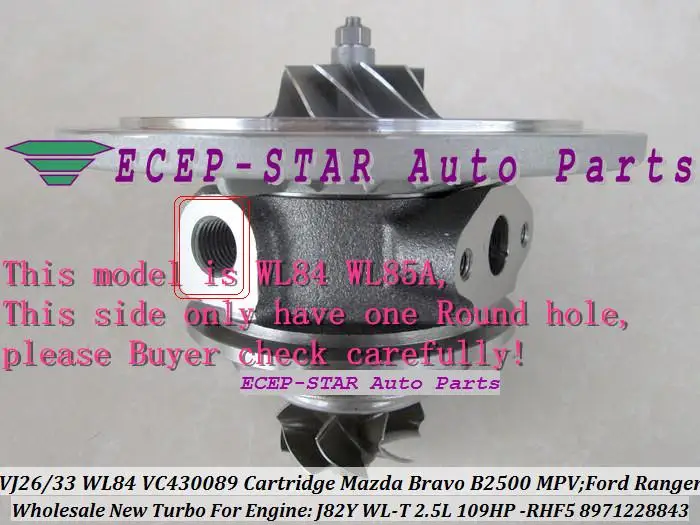 RHF5 VJ26 VJ33 WL84 VC430089 Turbo CHRA Cartridge Turbocharger Core MAZDA Bravo B2500 MPV FORD Ranger J82Y WL-T 2.5L 109HP (5)