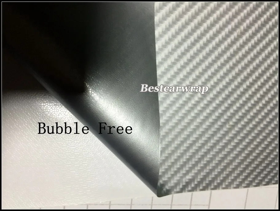 4D Silver Carbon Fiber Vinyl Car wrapping Film Carbon fibre Foie 3m (5)