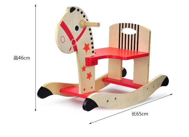 Детские игрушки для катания, деревянная лошадка-качалка