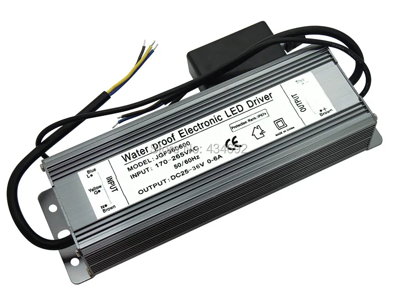 IP67 Водонепроницаемый 200 Вт dimmable драйвер AC170V~ 265 В dc25v-36v 0-6a Питание/конвертер Трансформаторы