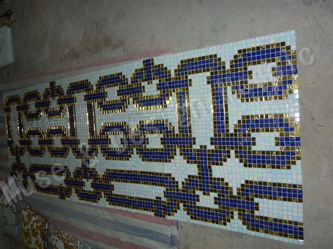 Индивидуальный заказ цепи синий белый стеклянная мозаика tile_kitchen щитка стены ванной плитка бассейн обои
