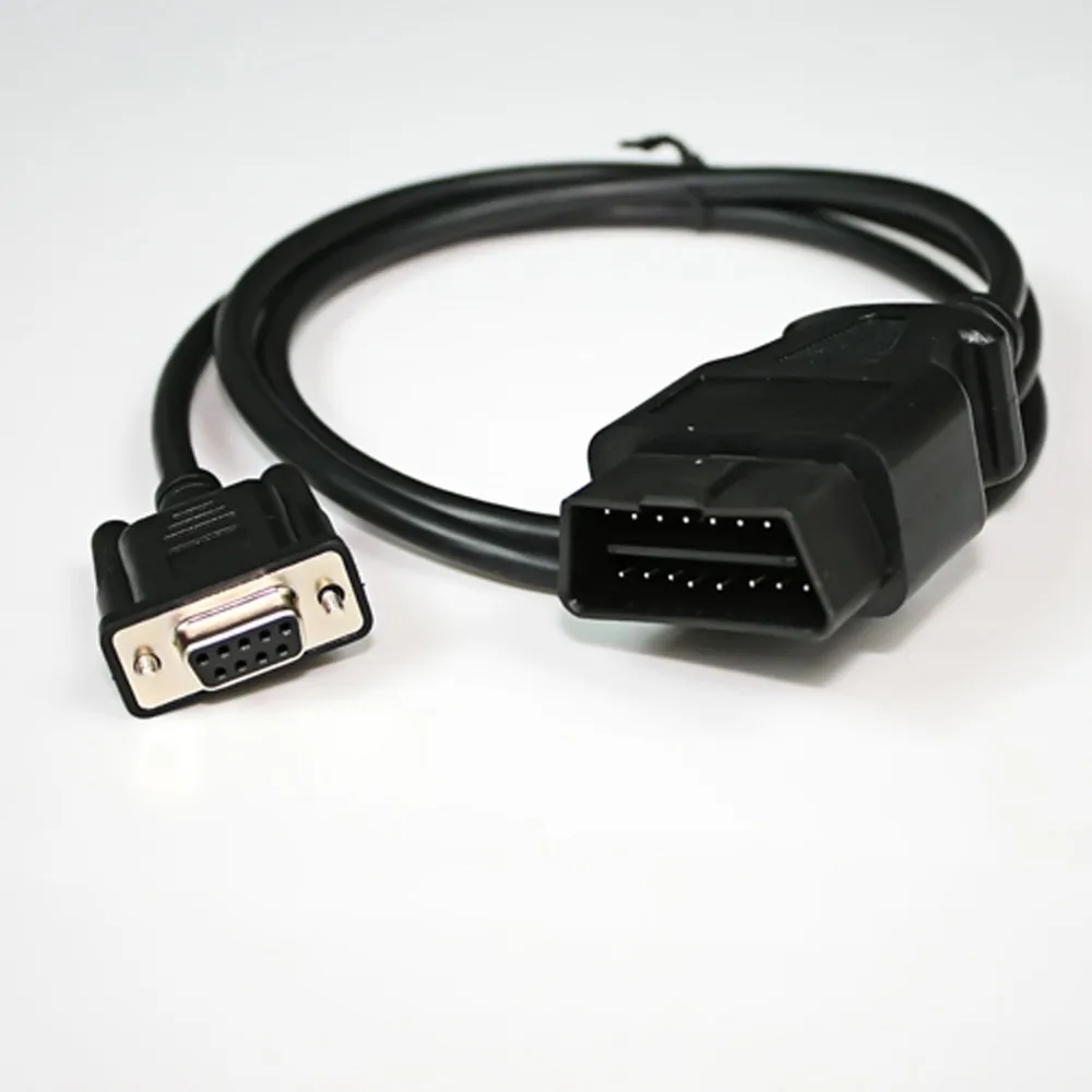 OBD 2 16 Pin удлинитель под прямым углом Кабель переходника OBD2 16pin штекер к DB9 RS232 серийный высокое качество все