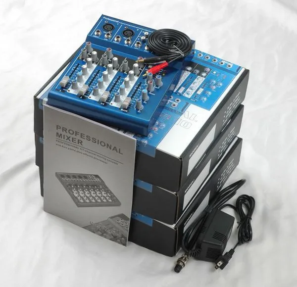 Eq-5510 F4 смеситель 4-канальный аудио смеситель MC бум мини-FM станции fm-трансмиттер 48 В источника питания